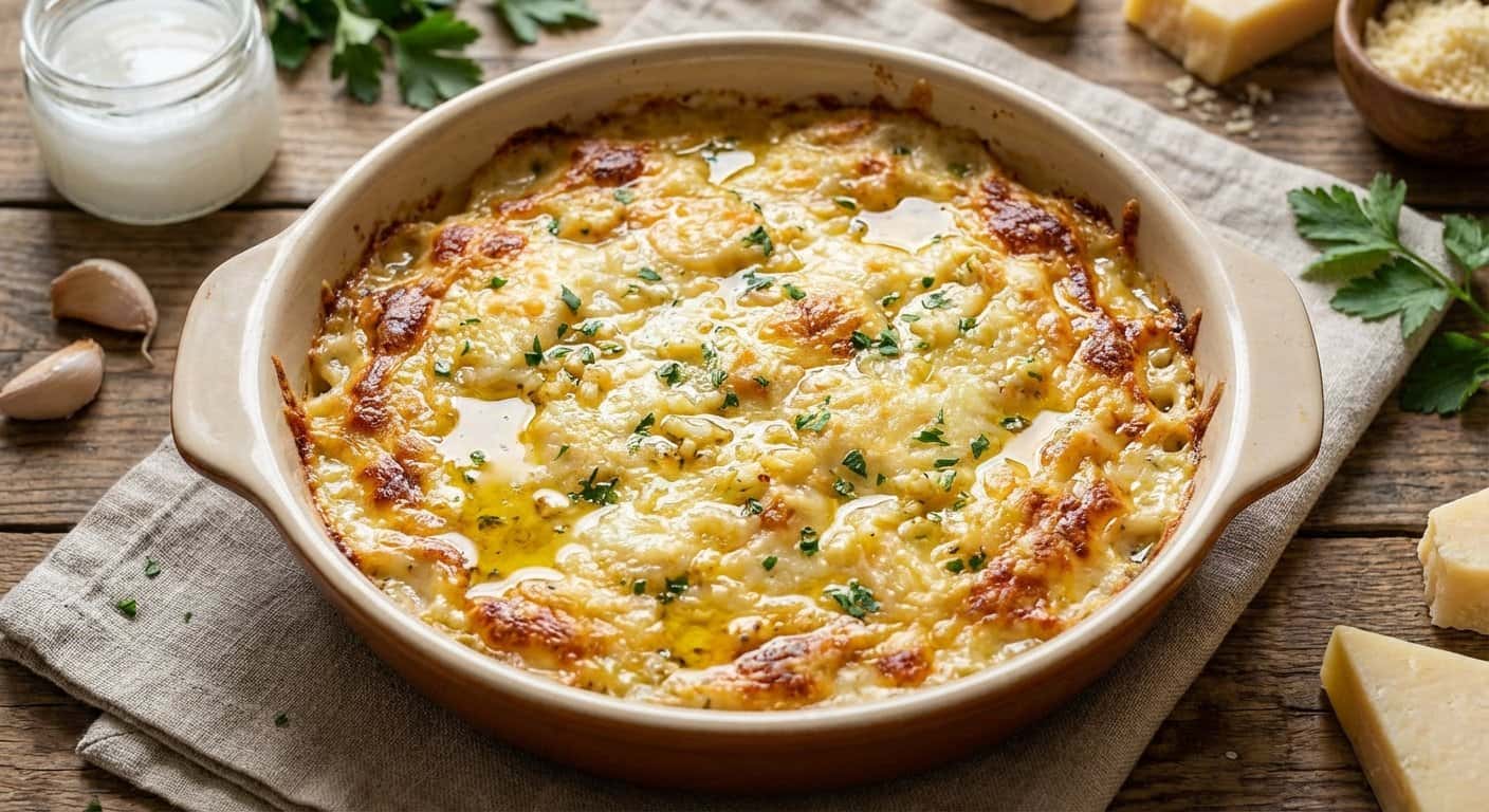 Aceite de Coco con Queso Gratinado Bajo en Carbohidratos