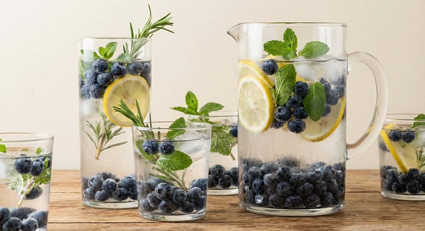 Agua Aromatizada de Arándanos