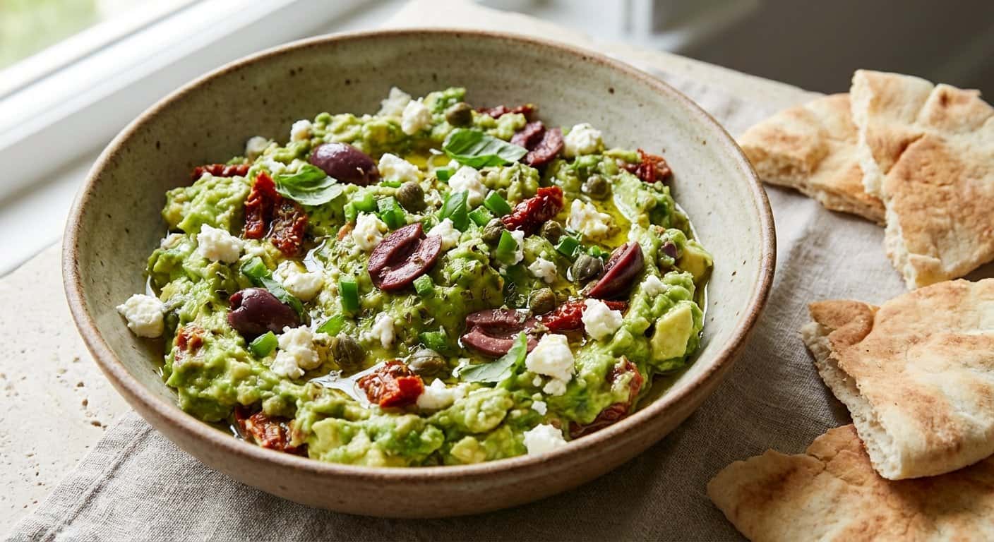 Aguacate estilo mediterráneo con toque picante