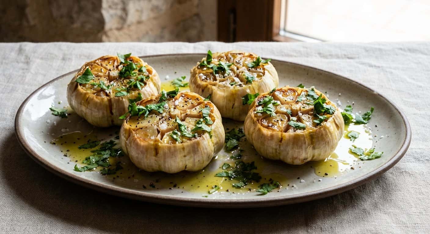Ajo Asado con Cilantro