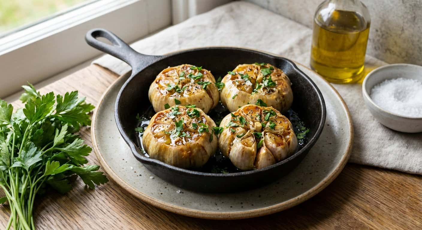 Ajo Asado con Perejil