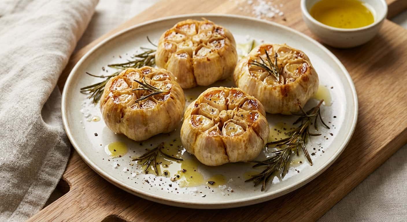 Ajo Asado con Romero