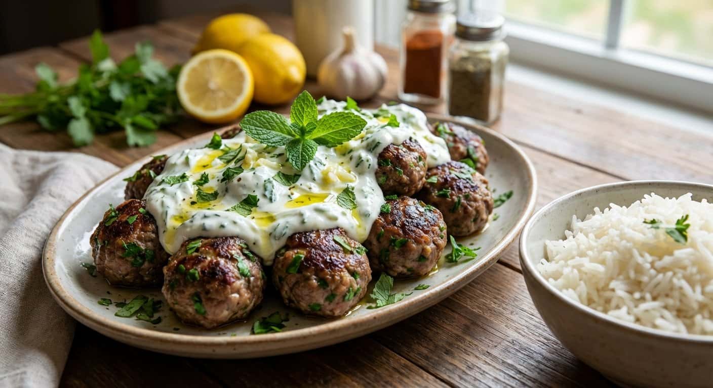 Albóndigas de Cordero con Hierbas, Yogur y Menta