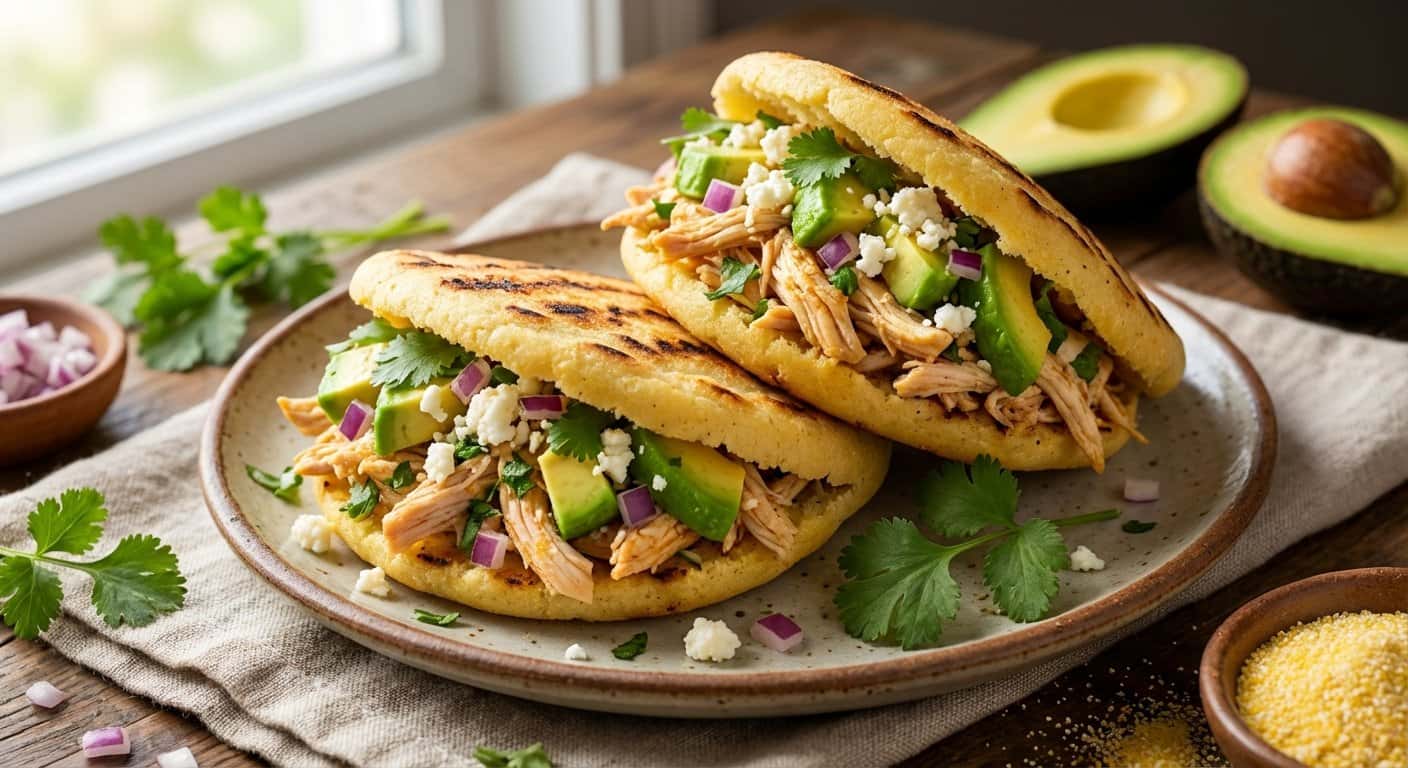 Arepas Rellenas de Pollo y Aguacate
