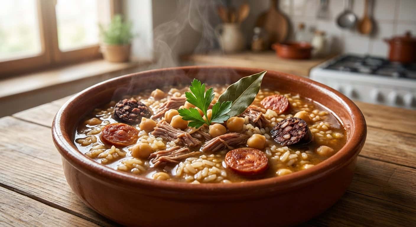 Arroz Caldoso con Caldo de Cocido