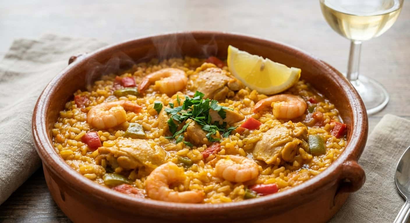 Arroz Caldoso con Pollo y Gambas