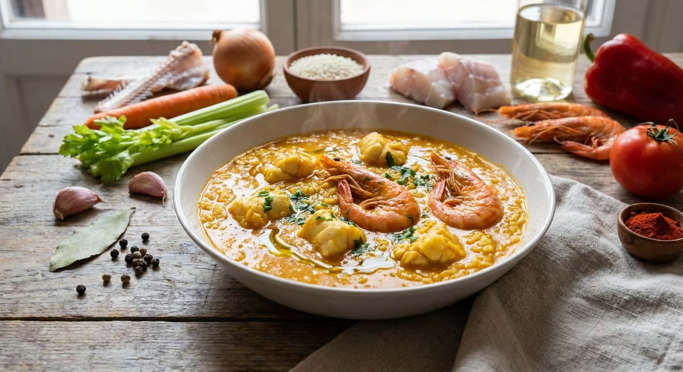 Arroz Caldoso con Rape y Gambas