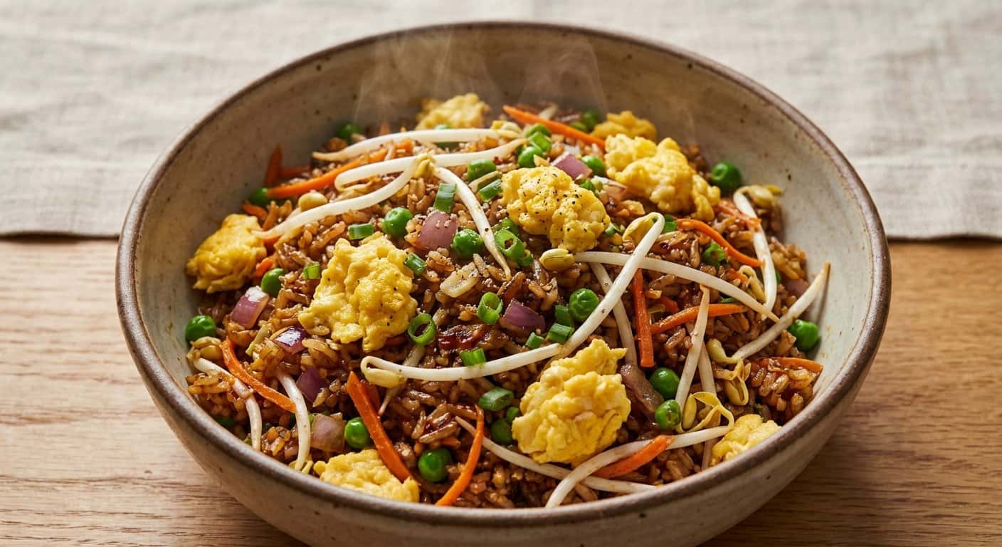 Arroz Frito Hunan con Huevo y Brotes de Soja
