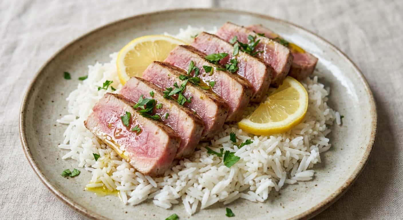 Atún con Limón y Arroz Blanco