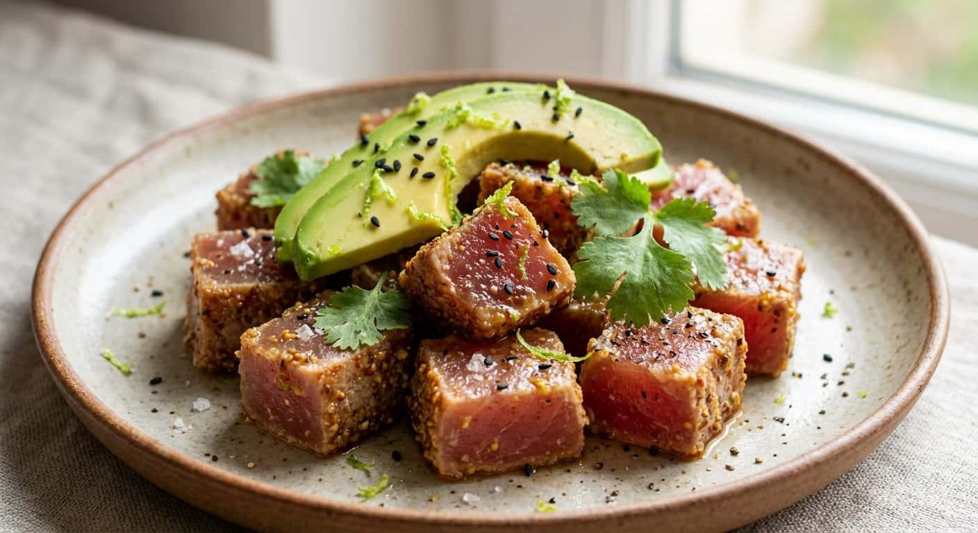 Atún con Mostaza Antigua y Toque Picante