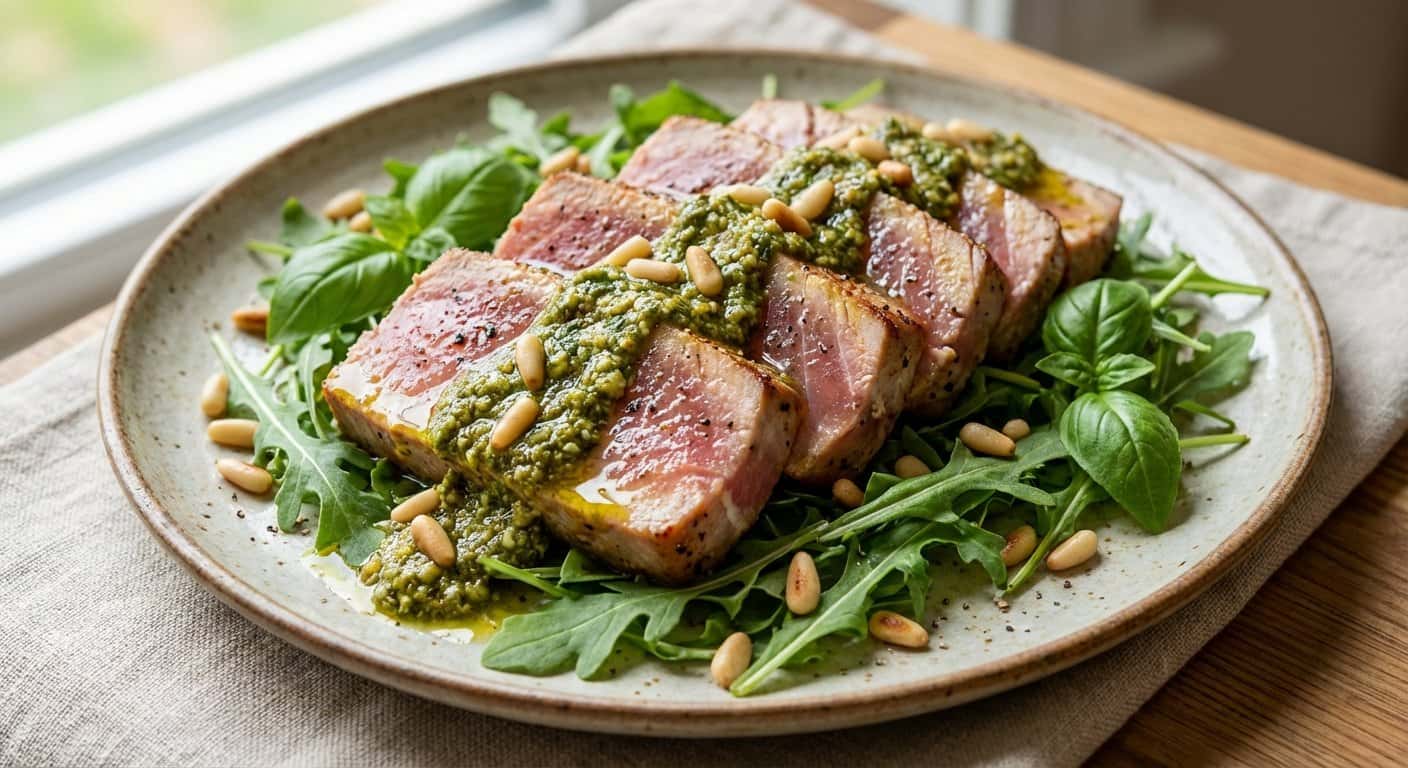 Atún Salteado con Pesto Keto