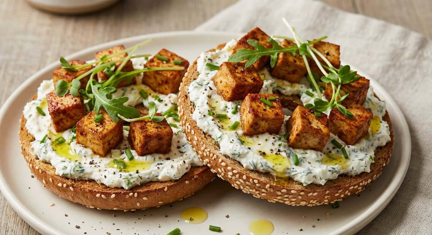 Bagel con Queso Fresco y Tofu