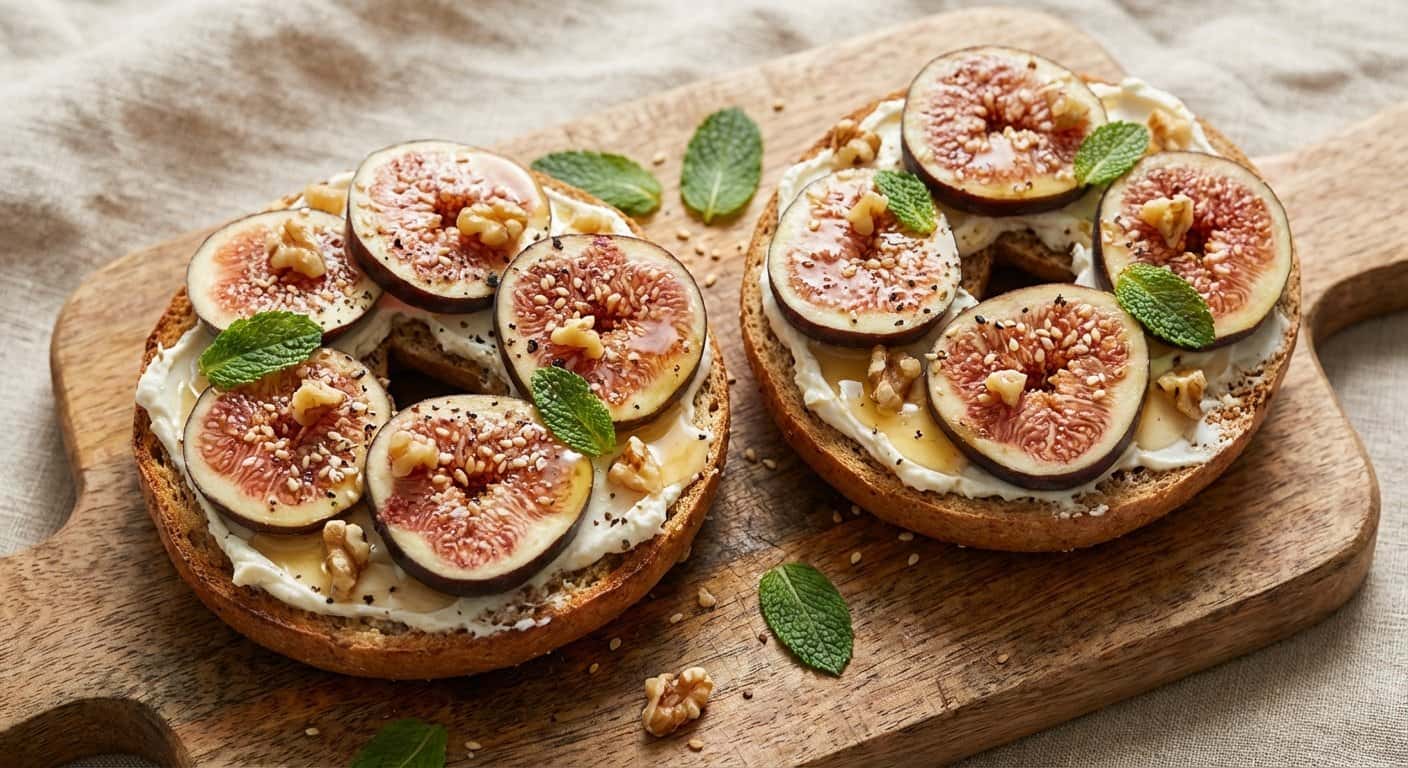 Bagel de Queso Fresco e Higo