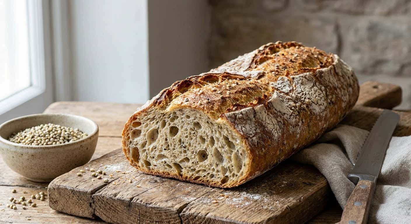 Baguette con Prefermento de Cáñamo