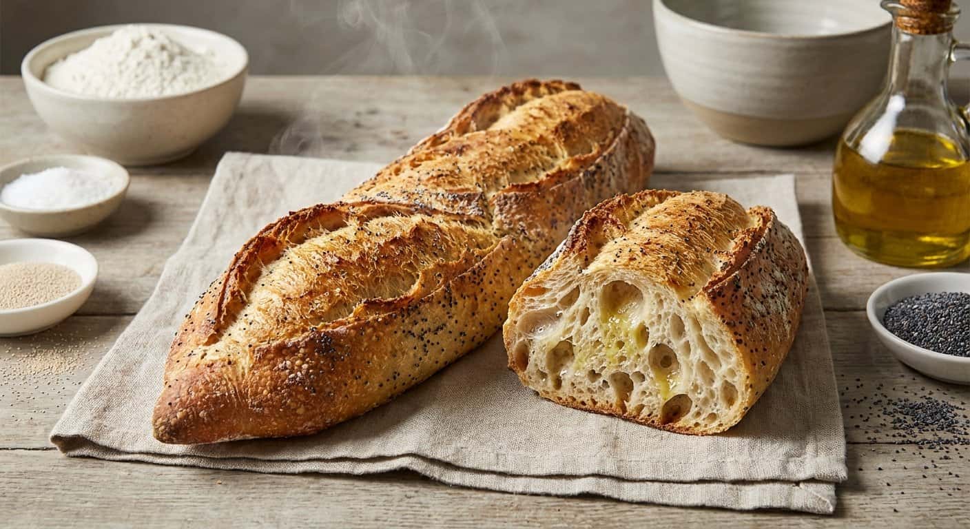 Baguette con Reposo en Frío y Semillas de Amapola