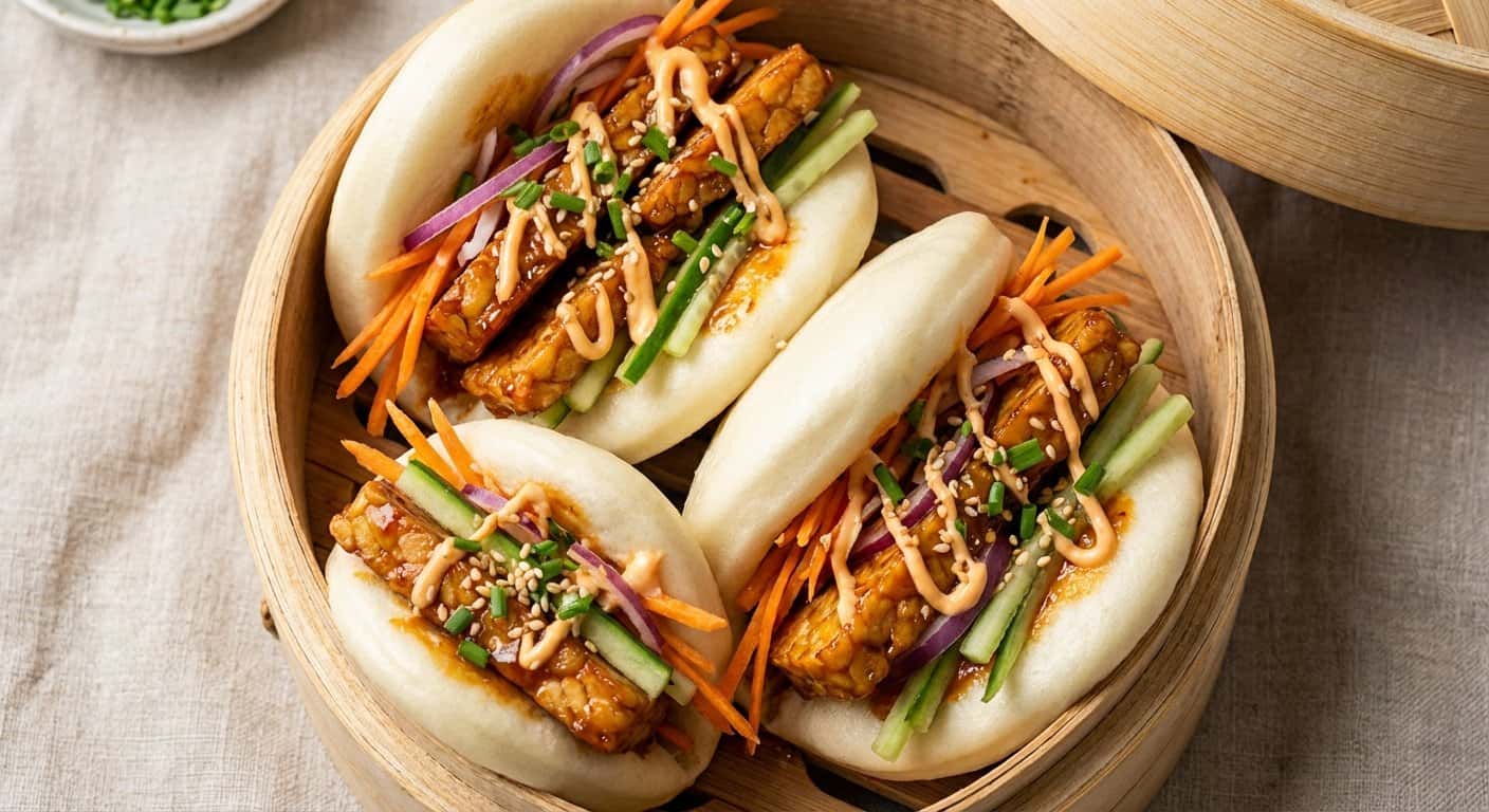 Bao Buns con Tempeh Marinado