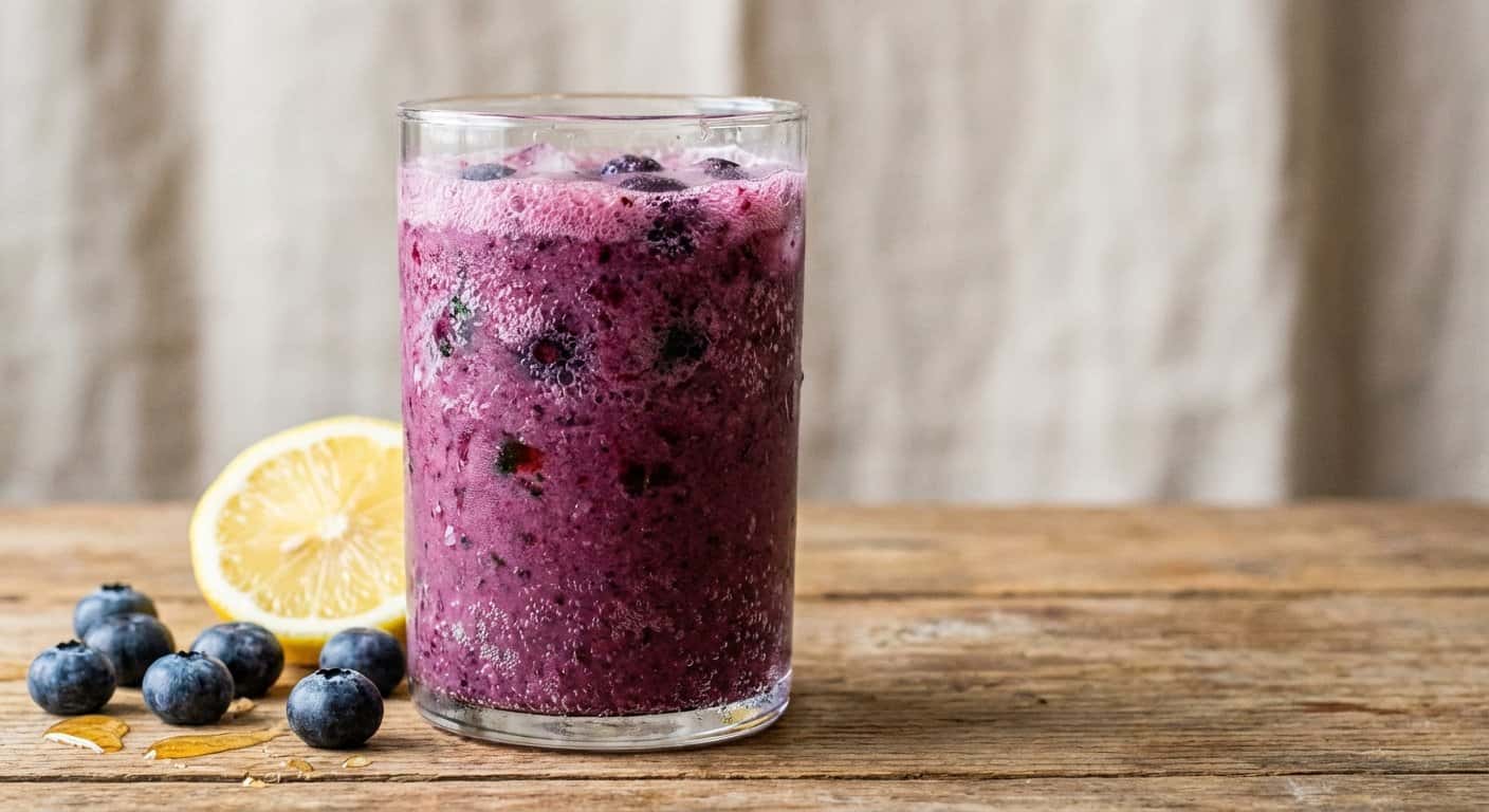 Batido de Arándanos y Agua con Gas