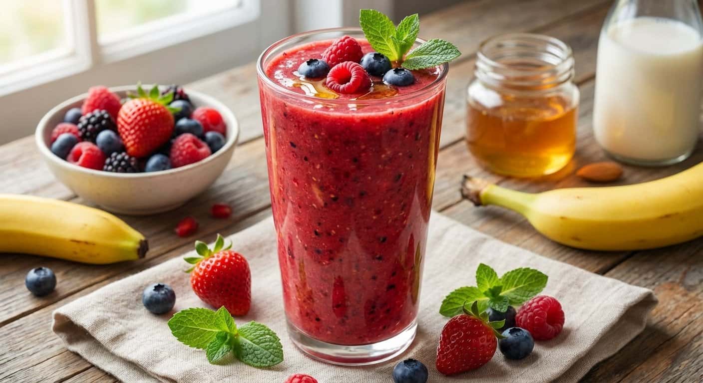 Batido de Frutas Rojas Energético