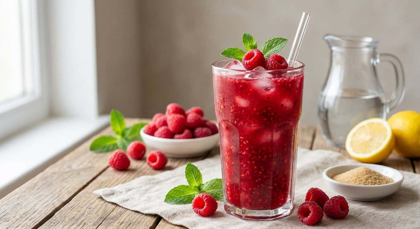 Batido Refrescante de Frambuesa y Agua