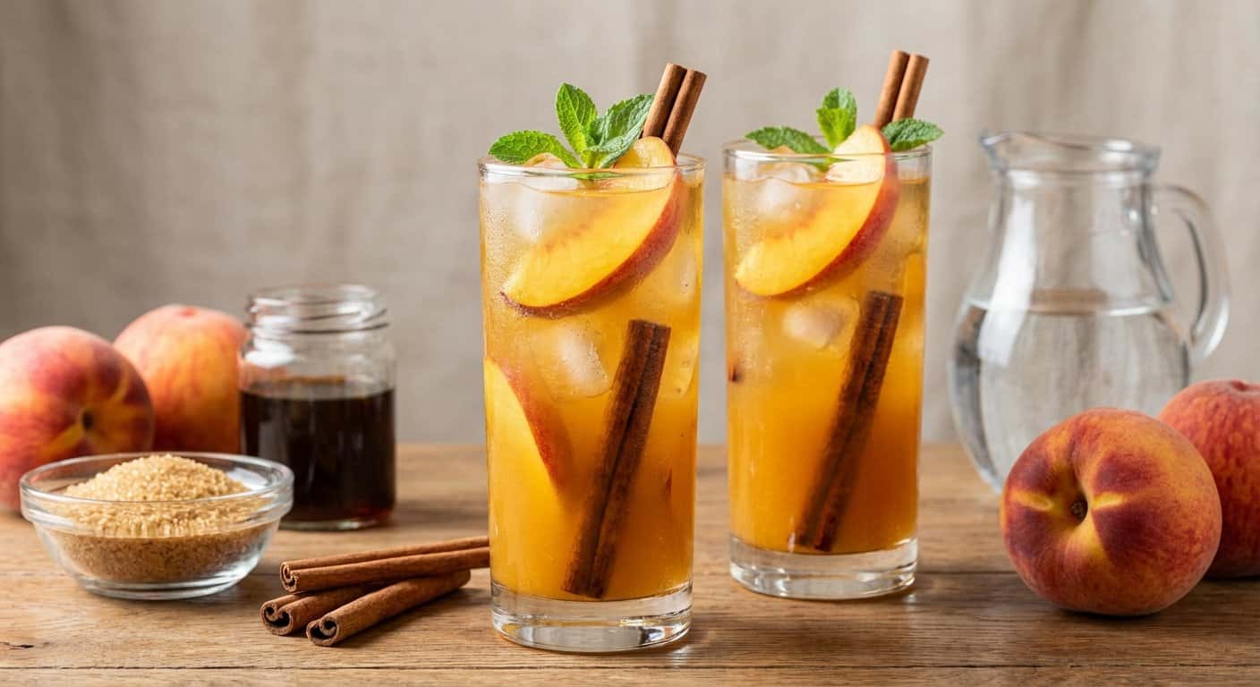 Bebida Refrescante de Melocotón y Canela