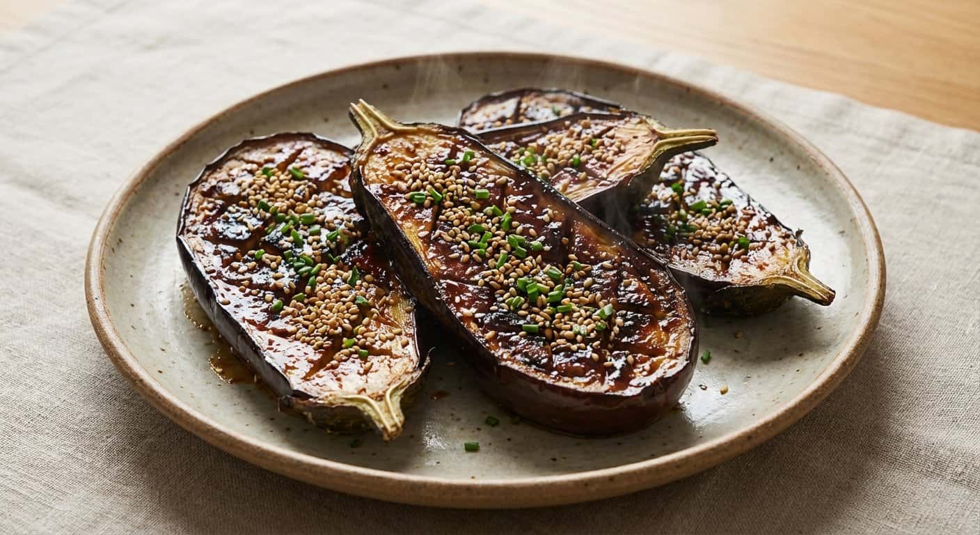 Berenjena Asada con Miso y Sésamo