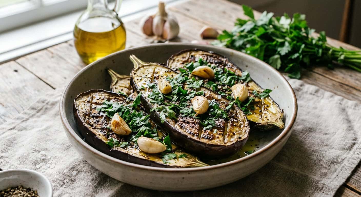 Berenjena Asada con Perejil