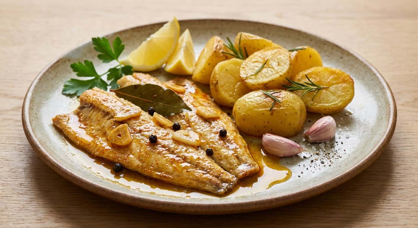 Besugo en Escabeche con Patatas Panadera