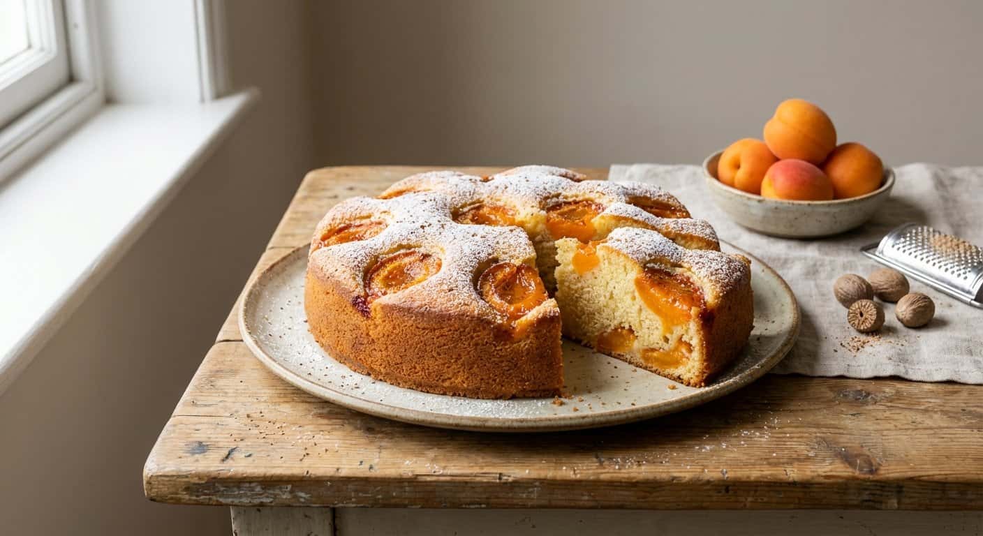 Bizcocho de albaricoque con nuez moscada