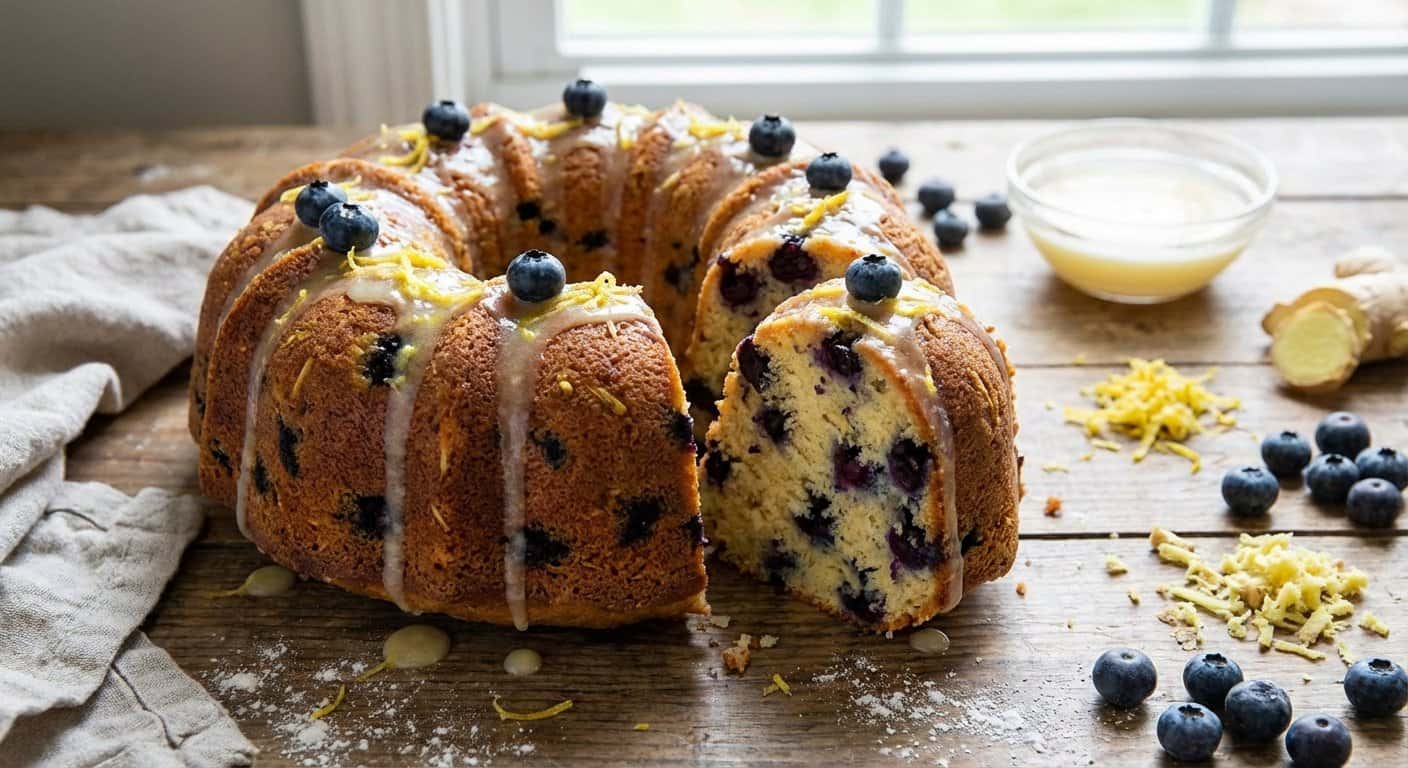 Bizcocho de Arándanos con Jengibre