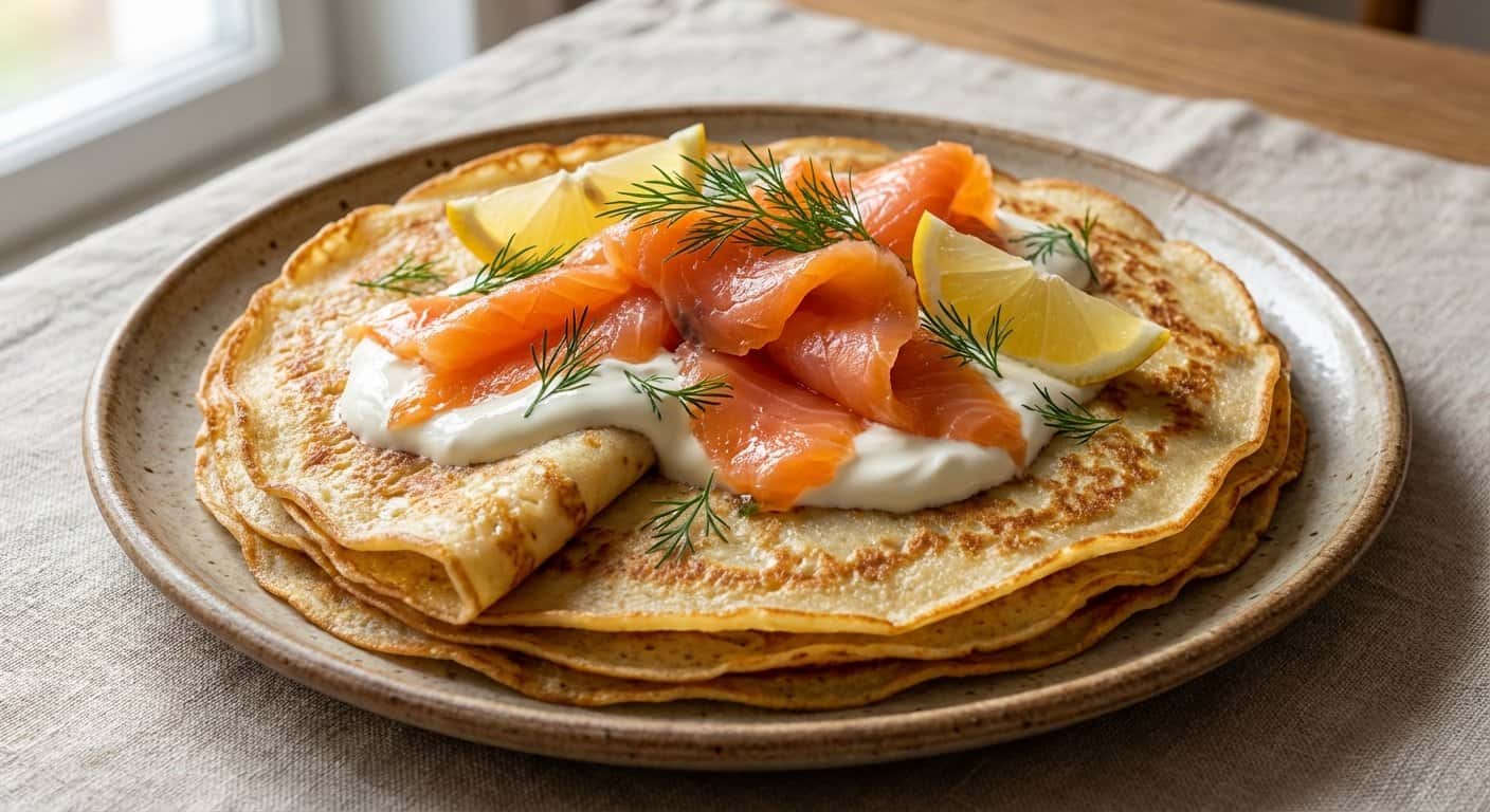 Blinis con Salmón Ahumado