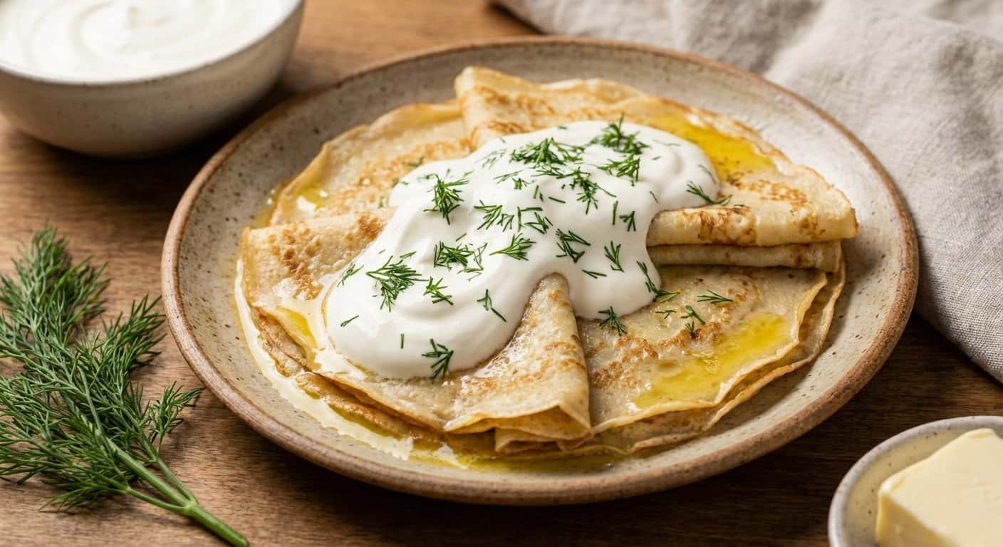 Blinis Rusos con Crema Agria