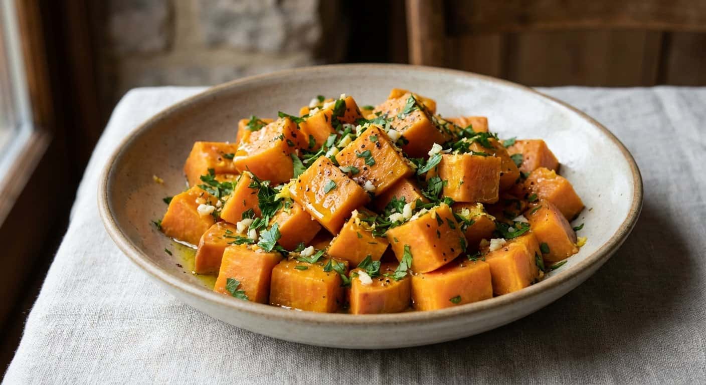 Boniato al Vapor con Perejil