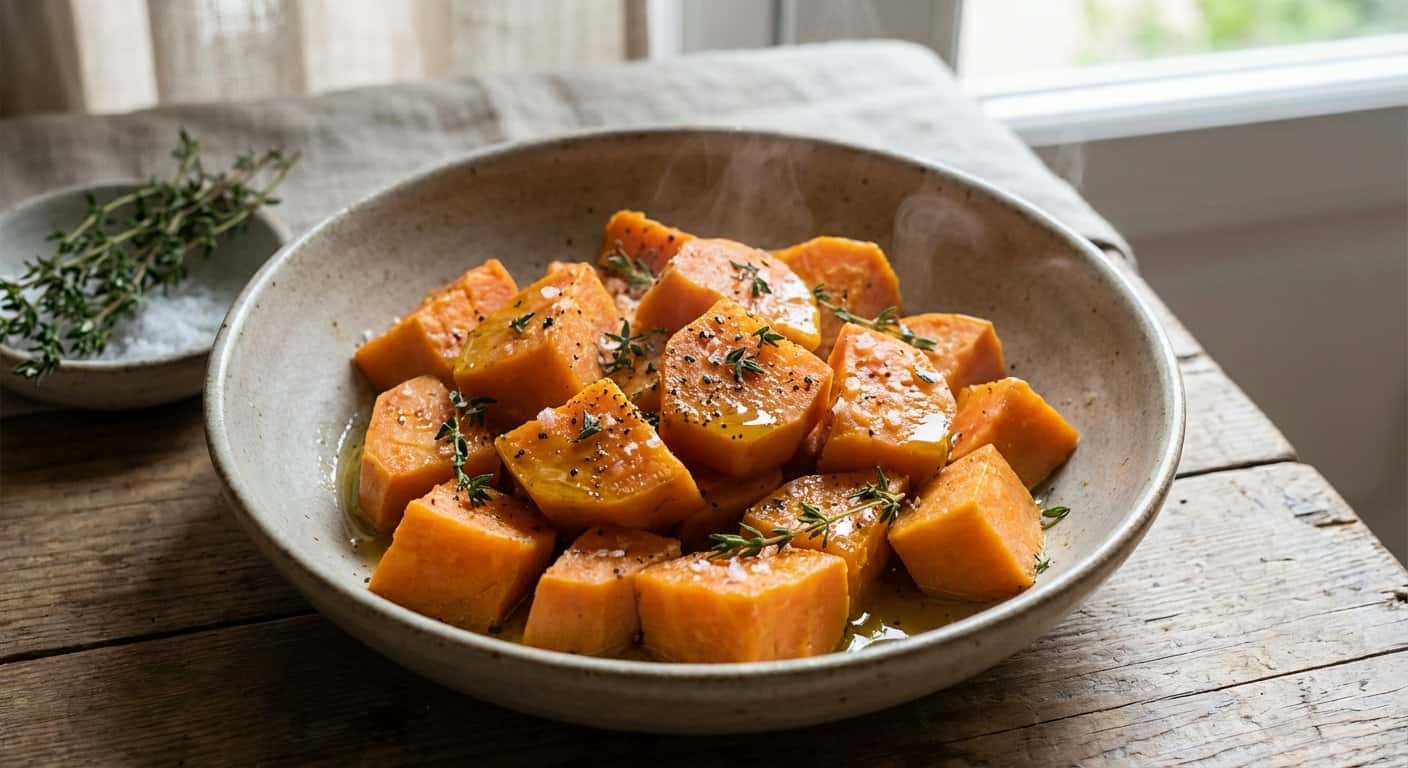 Boniato al Vapor con Tomillo