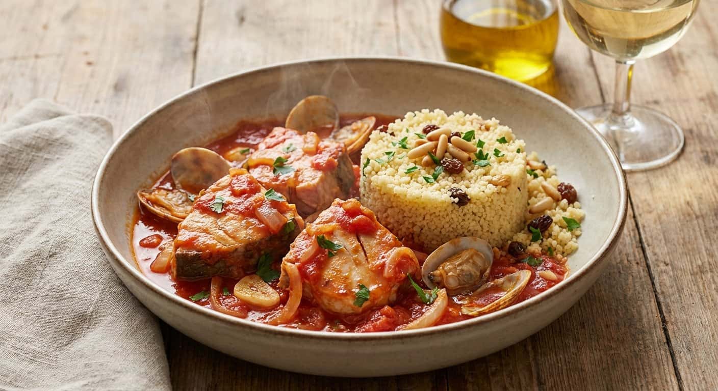 Bonito a la Marinera con Couscous