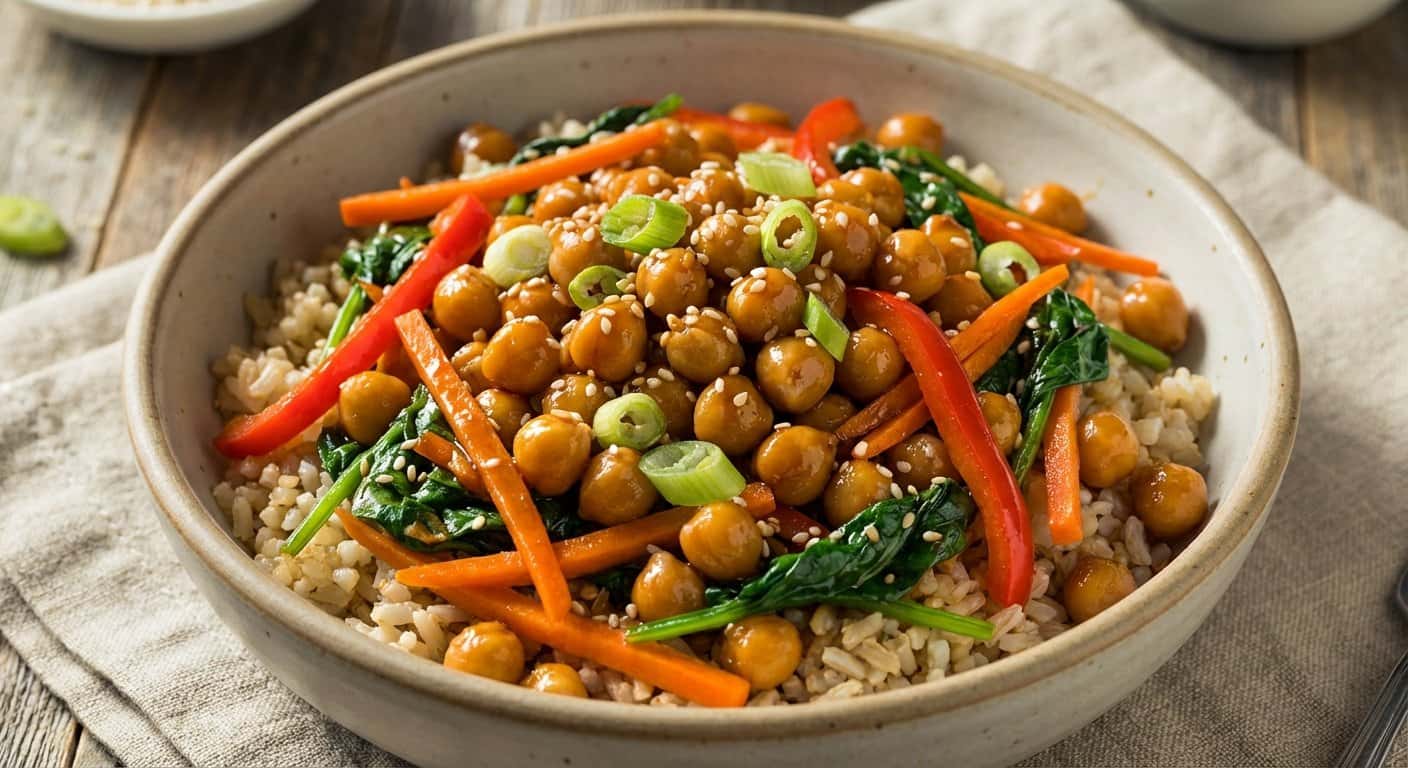 Bowl de Garbanzos Teriyaki