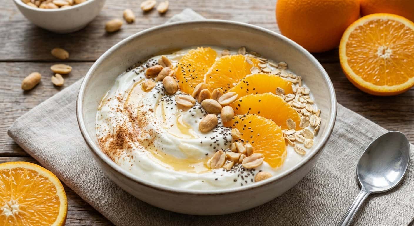 Bowl de Yogur con Naranja y Cacahuete
