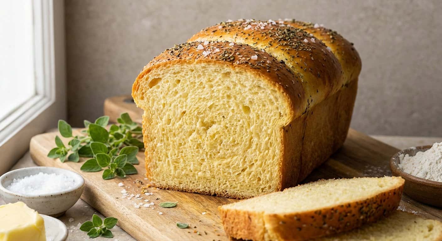 Brioche sin amasado con orégano