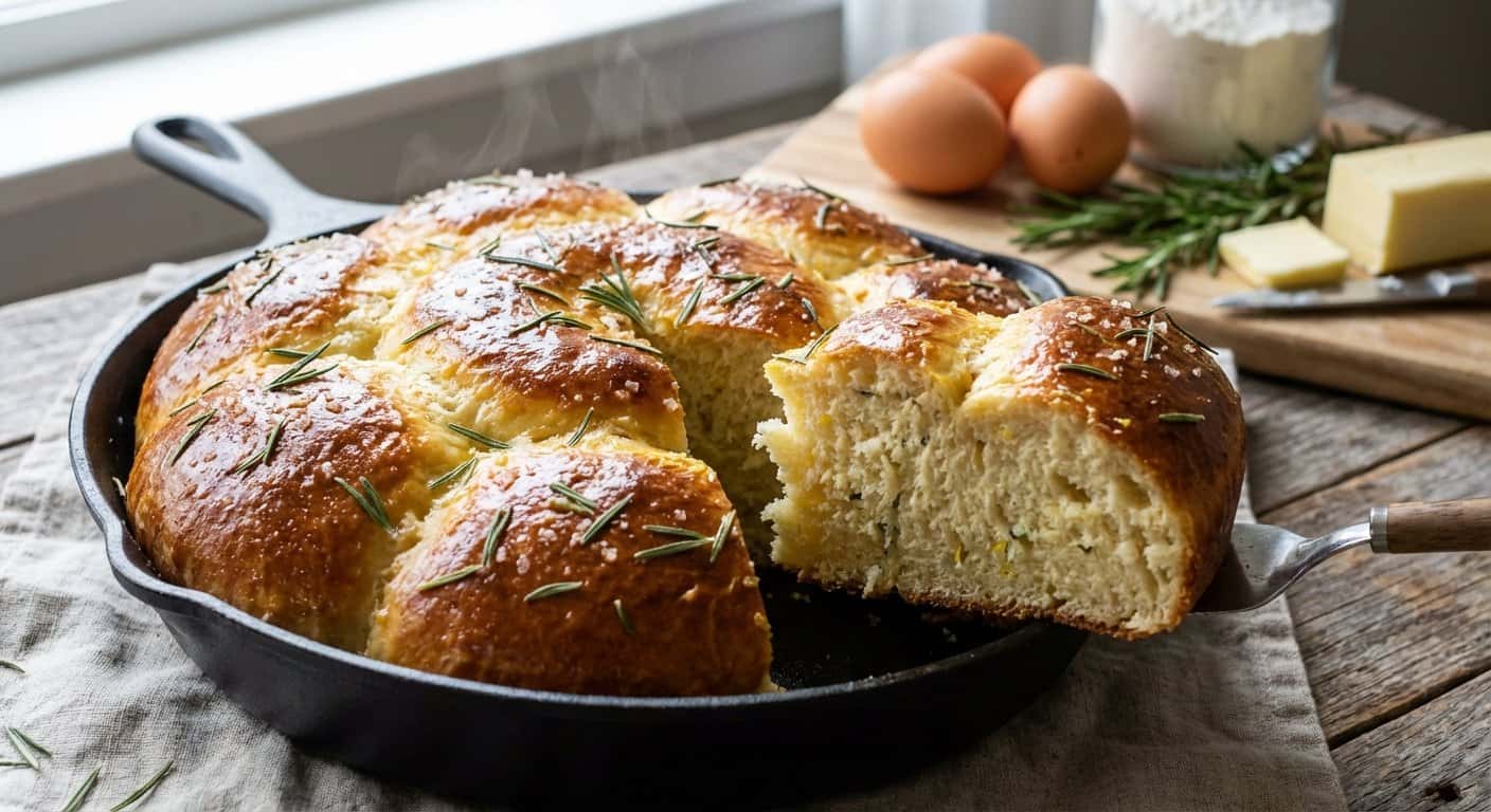 Brioche sin amasado con romero