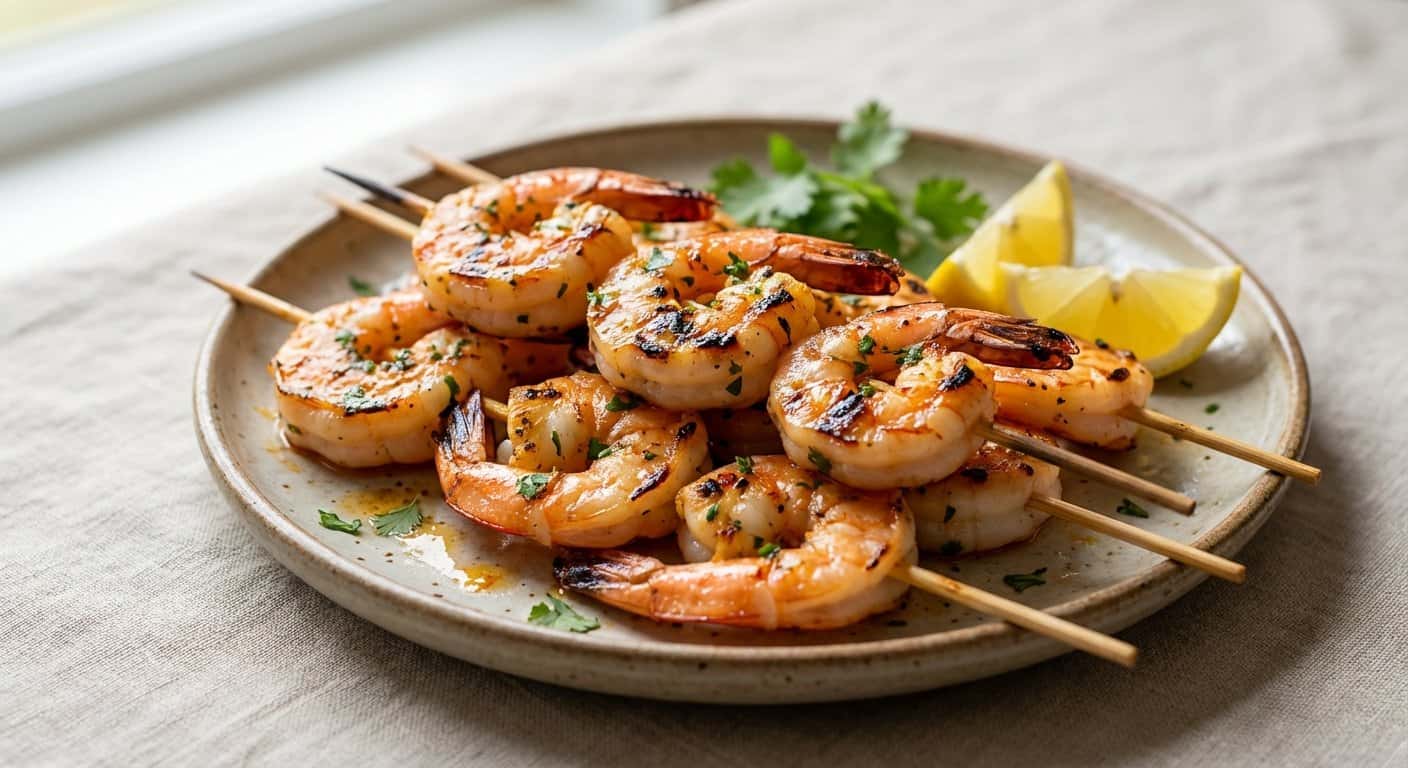 Brochetas de Langostinos Marinados