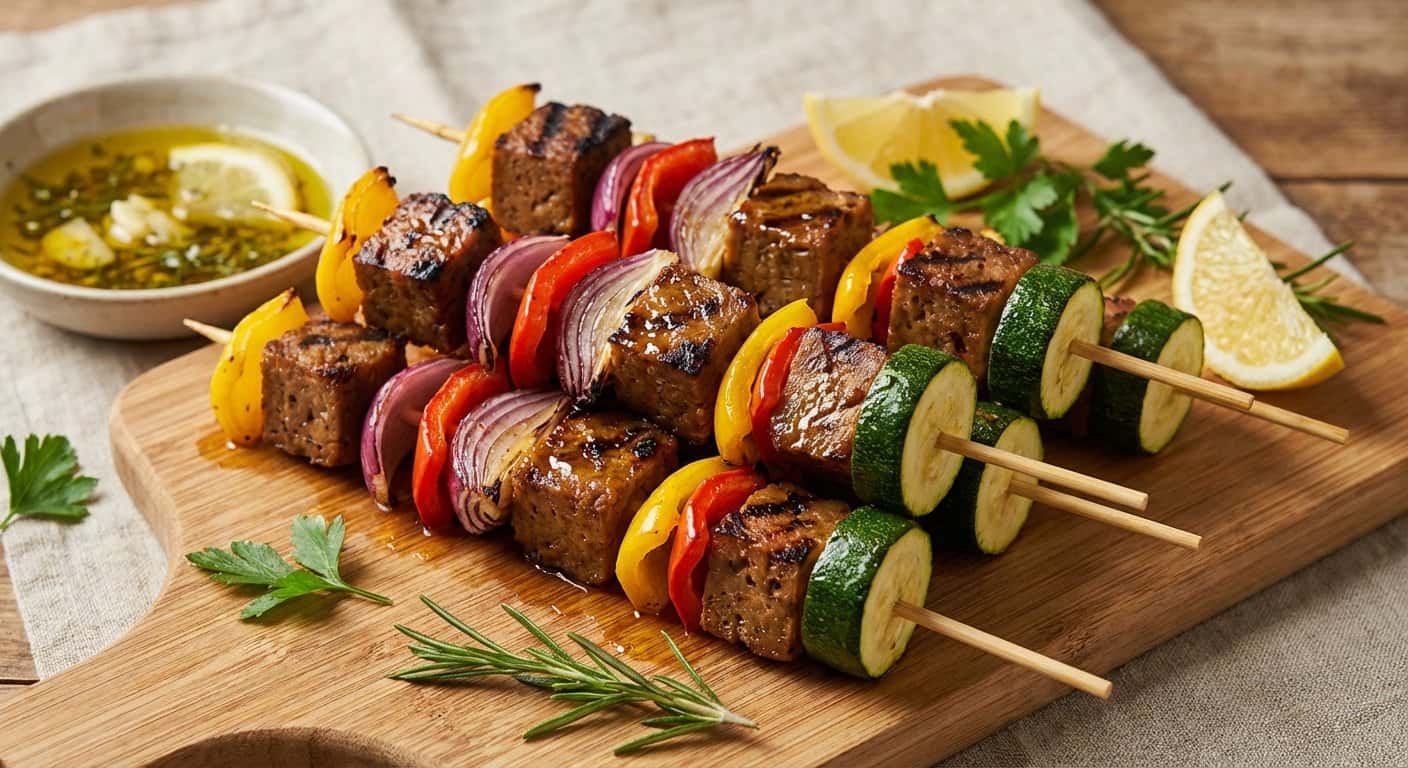Brochetas de Seitán a la Parrilla