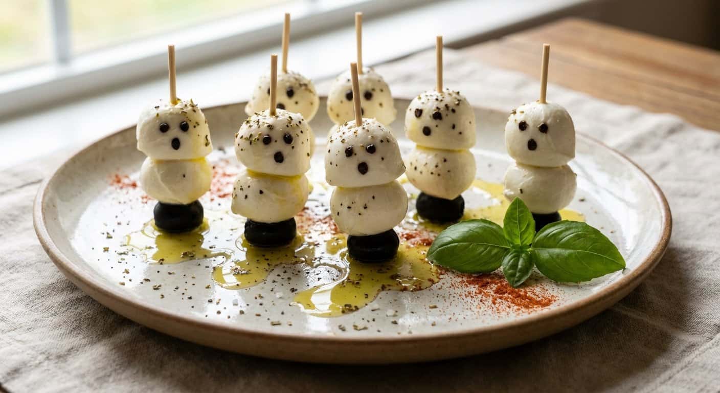 Brochetas Fantasma de Mozzarella
