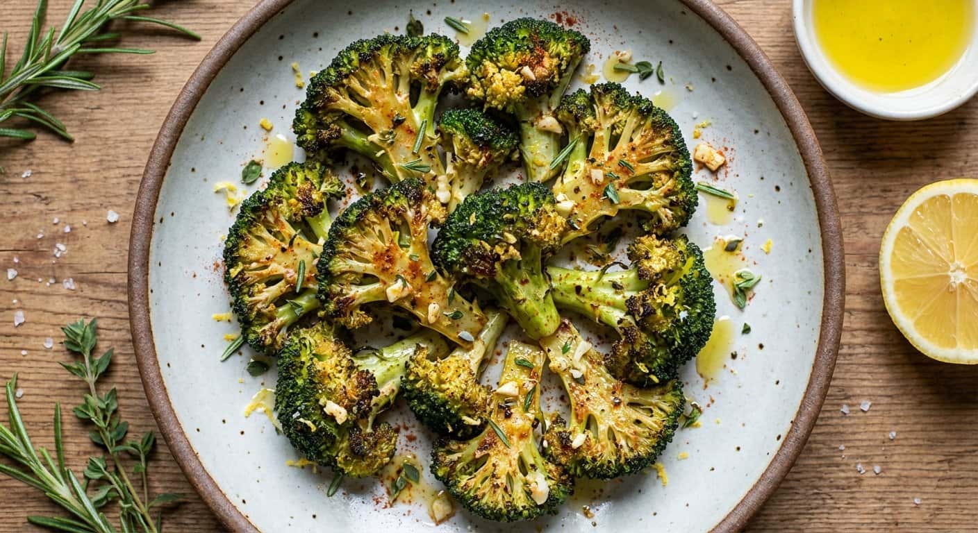 Brócoli a la plancha con hierbas frescas