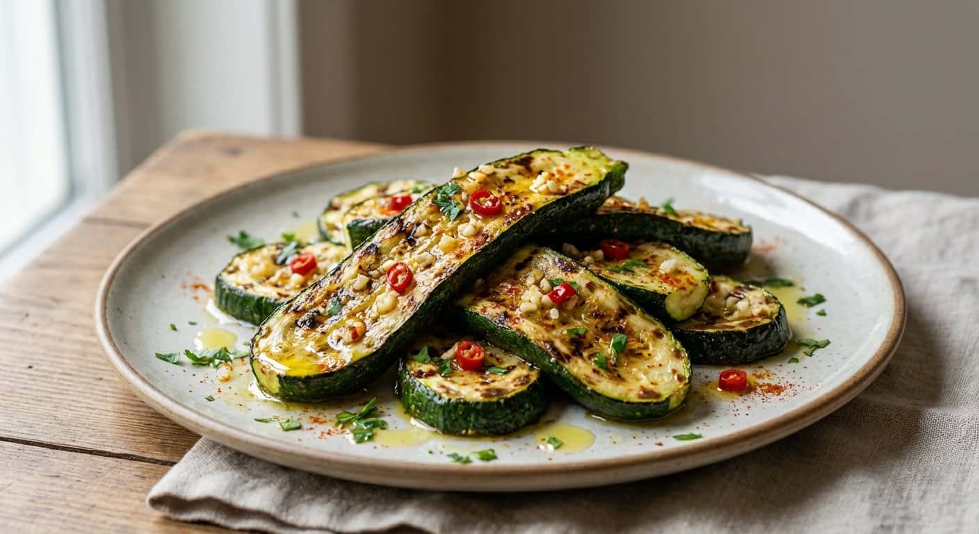 Calabacín a la plancha con toque picante
