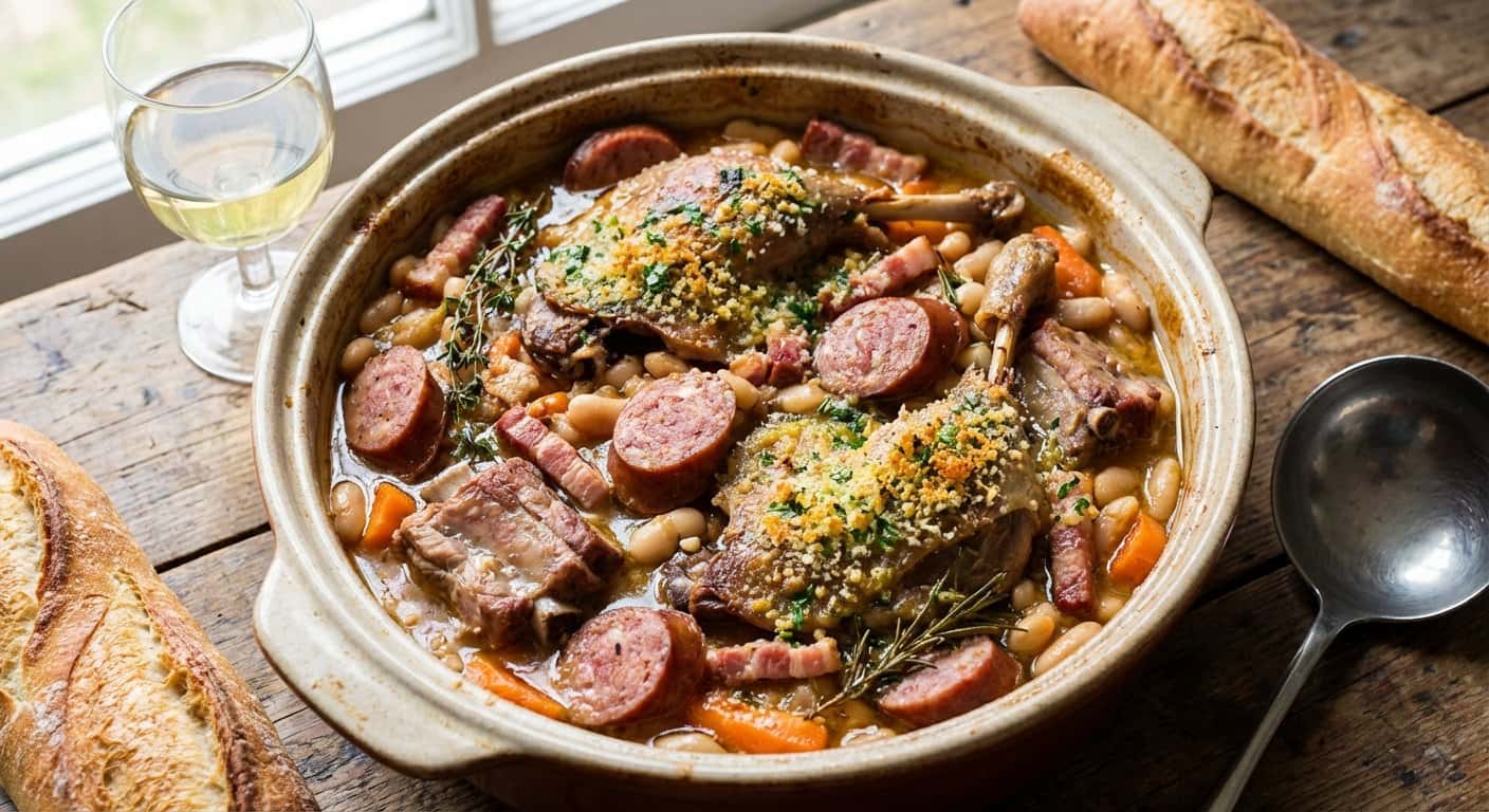 Cassoulet Parisino con Vino Blanco
