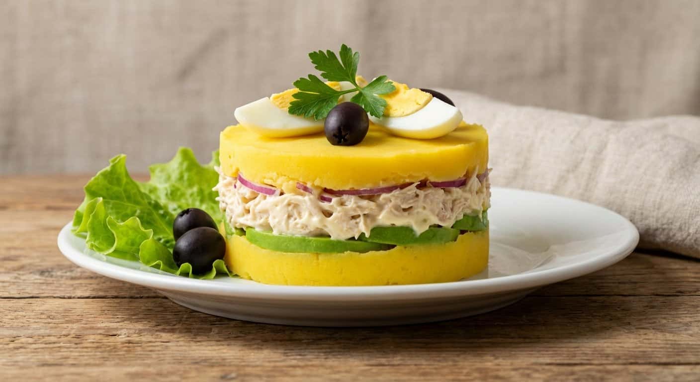 Causa Rellena de Pollo y Aguacate