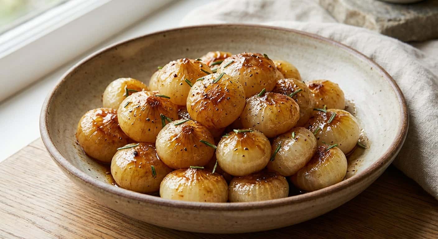 Cebollitas glaseadas en airfryer