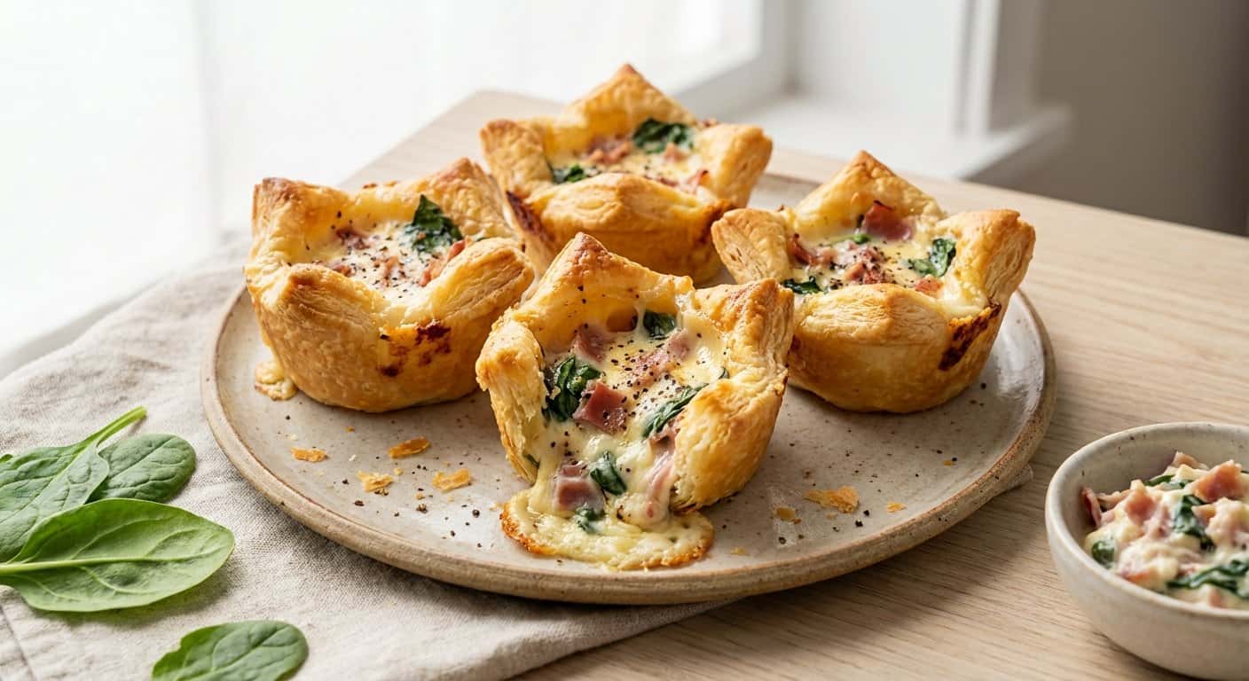 Cestitas de hojaldre rellenas en airfryer