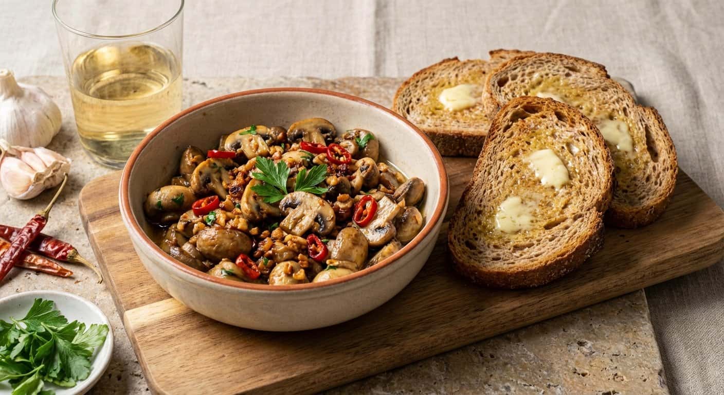 Champiñones al Ajillo con Toque Picante