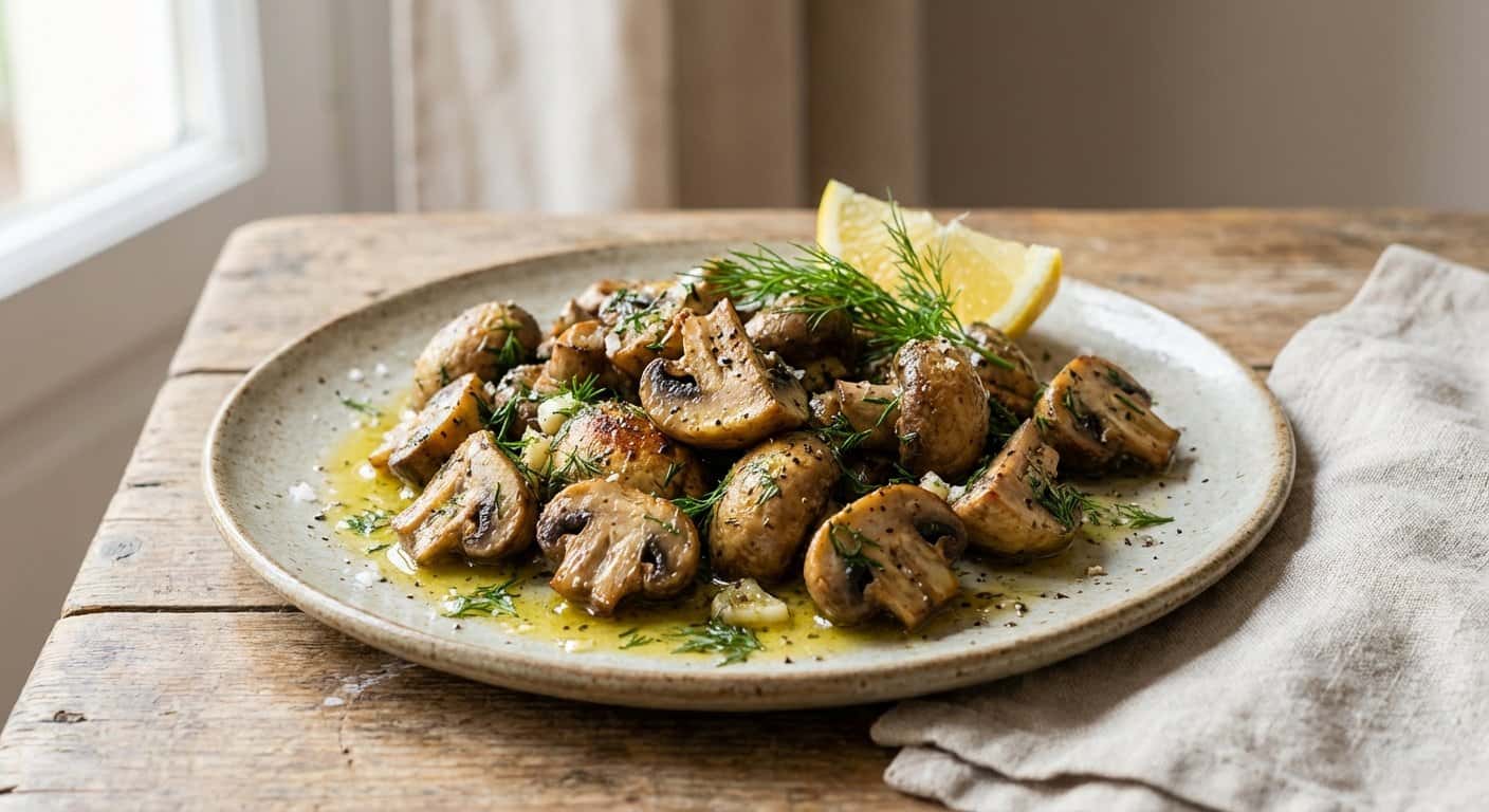 Champiñones Asados con Eneldo