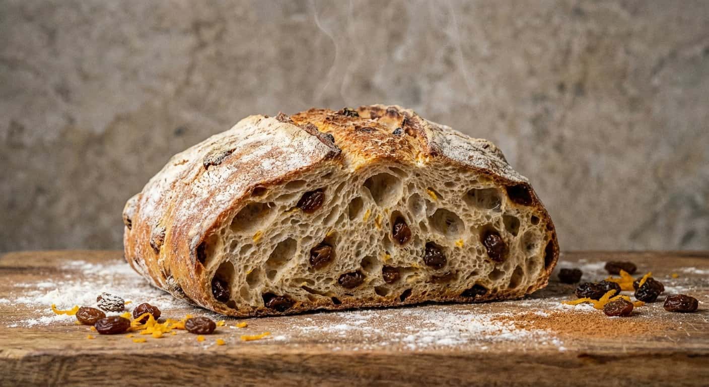 Chapata con reposo en frío con pasas